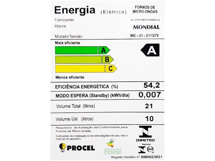 Micro-ondas Mondial 21L Branco MO-01-21 - 12