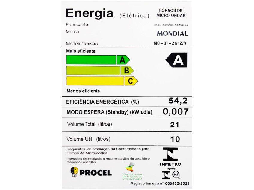 Micro-ondas Mondial 21L Preto MO-01-21-B - 12