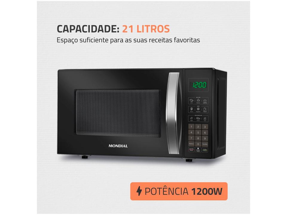Micro-ondas Mondial 21L Preto MO-01-21-B - 2