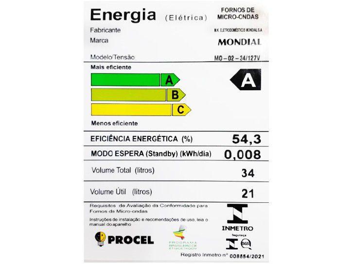 Micro-ondas Mondial 34L Branco MO-02-34-W - 6
