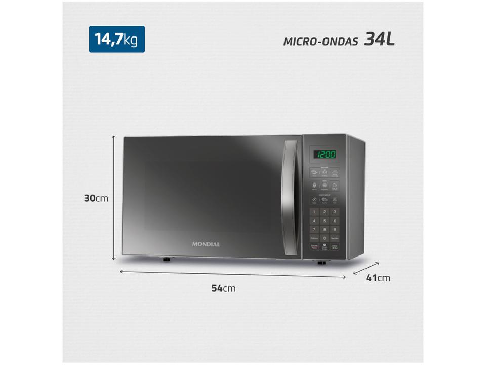 Micro-ondas Mondial 34L Espelhado MO-02-34-E - 7