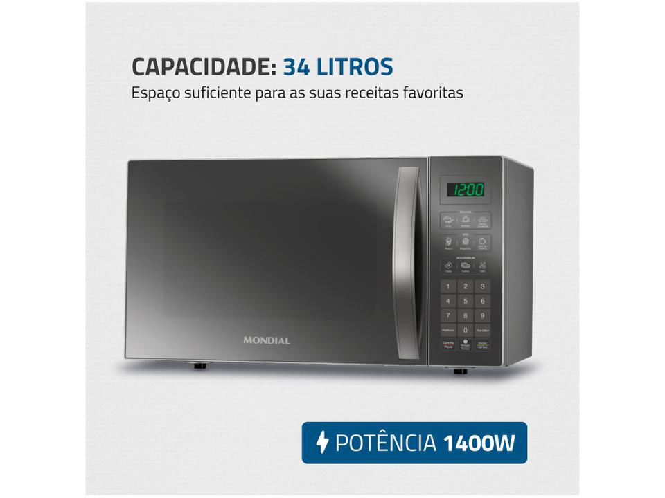 Micro-ondas Mondial 34L Espelhado MO-02-34-E - 2