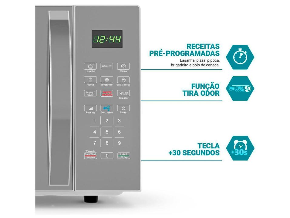 Micro-ondas Philco 28L Prata Espelhado PMO30S - 2
