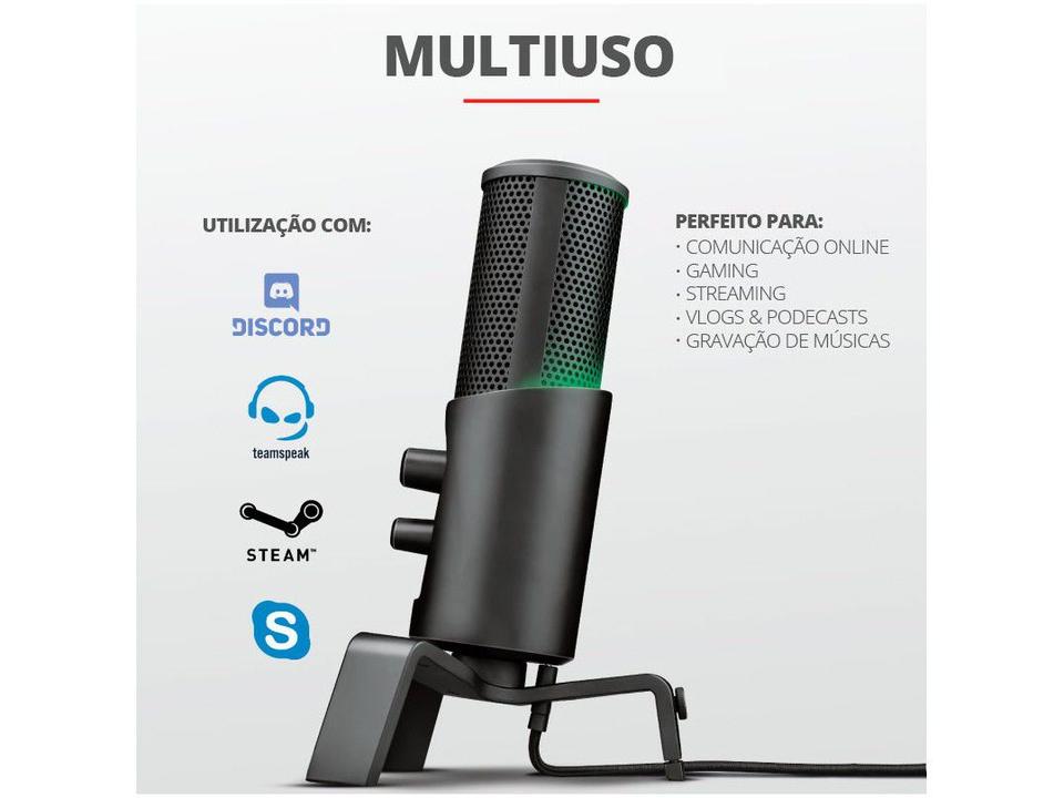 Microfone Condensador Profissional Streaming - para PC Trust Fyru GXT 258 USB com Tripé - 14