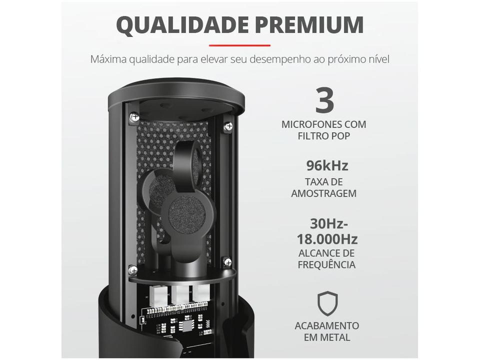 Microfone Condensador Profissional Streaming - 12