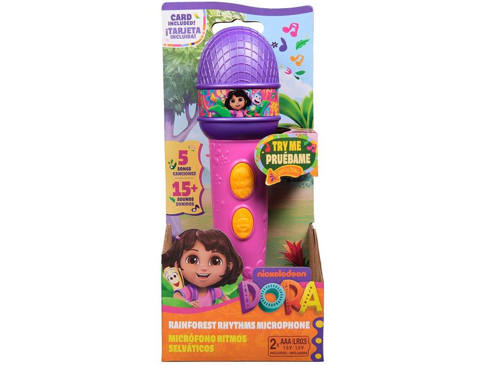 Microfone Infantil Emite Sons Dora Aventureira - 3