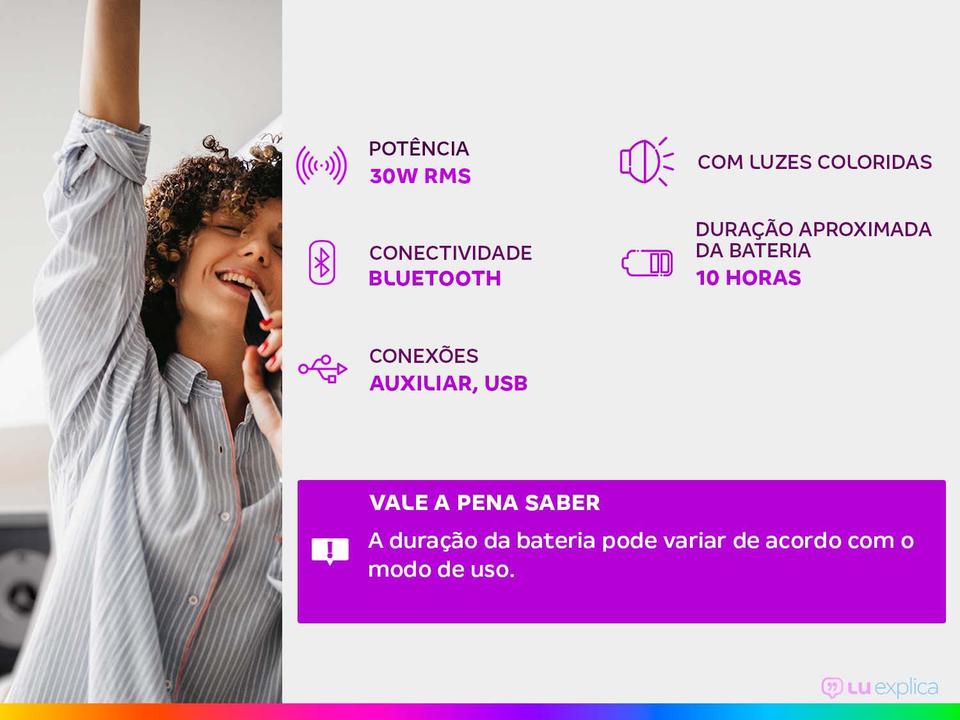 Mini Caixa de Som Pulse SP603 Bluetooth 30W - 1