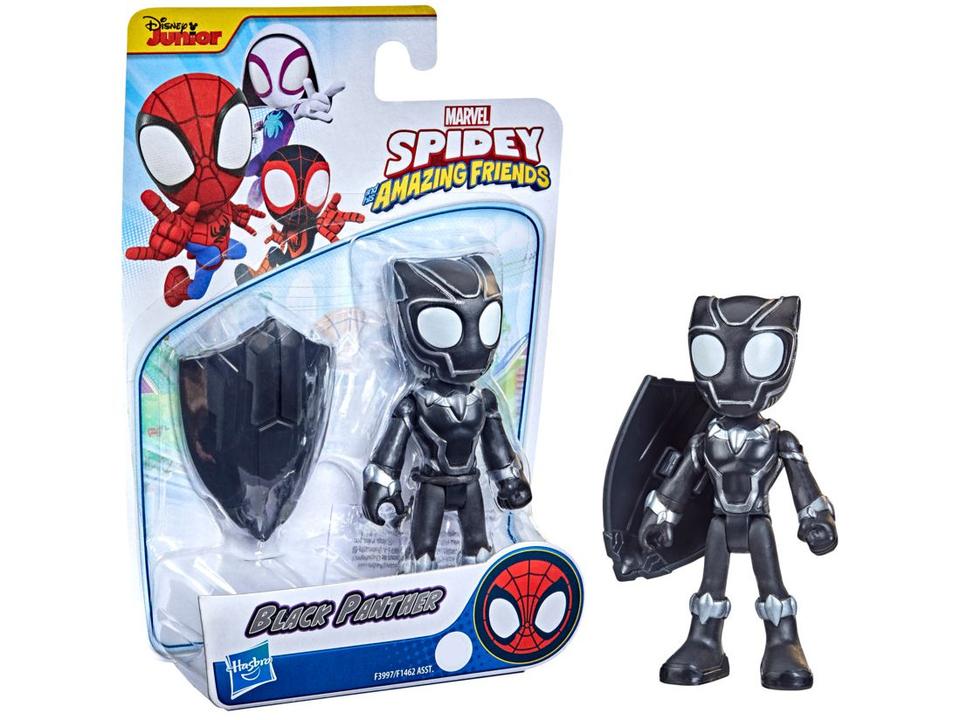 Mini Figura Spidey and His Amazing Friends - Marvel Pantera Negra Hasbro com Acessório - 4