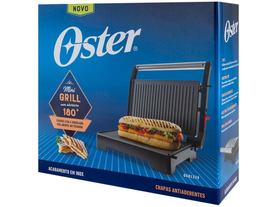 Mini Grill Oster OGRL230 2 em 1 Retangular Antiaderente 1000W - 14