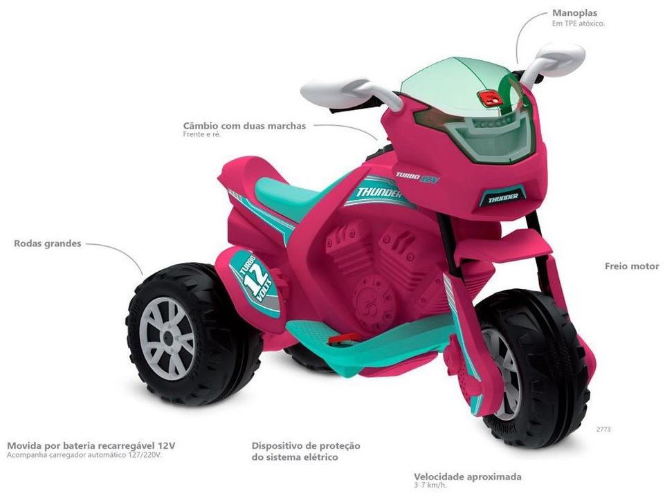 Mini Moto Elétrica Infantil Thunder 2 Marchas - 2