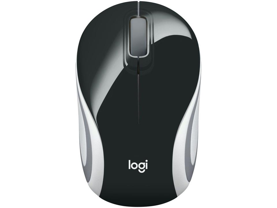 Mini Mouse sem Fio Logitech Laser 1000DPI 3 Botões - M187 Preto