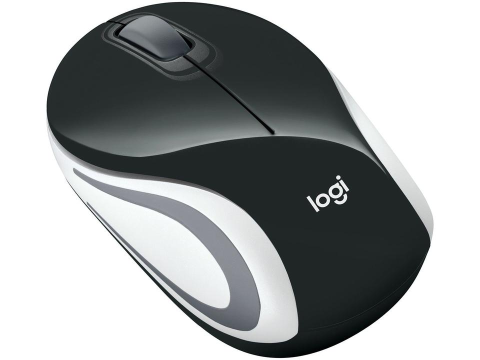 Mini Mouse sem Fio Logitech Laser 1000DPI 3 Botões - M187 Preto - 1