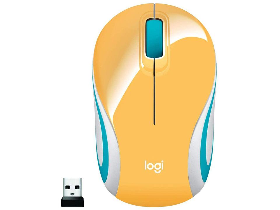 Mini Mouse sem Fio Logitech Laser 1000DPI 3 Botões - M187