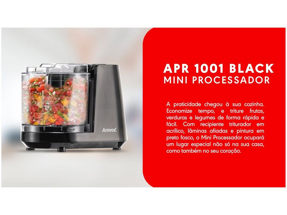 Mini Processador de Alimentos Amvox 100W Preto - 10