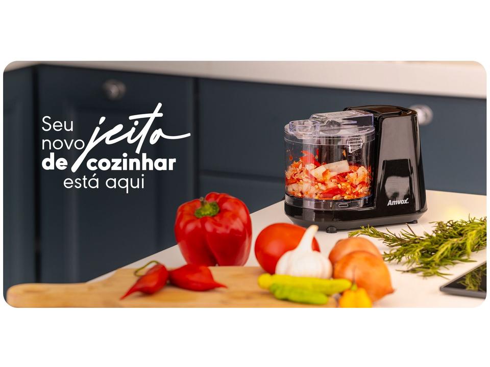 Mini Processador de Alimentos Amvox 100W Preto - 9