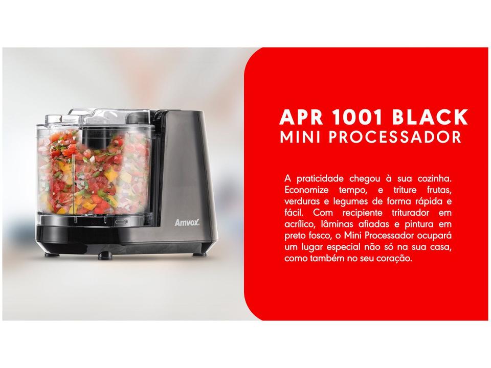 Mini Processador de Alimentos Amvox 100W Preto - 10