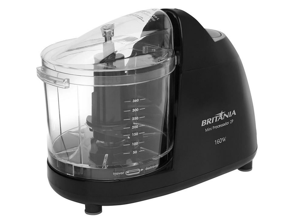 Mini Processador de Alimentos Britânia Preto 2P 160W - 2