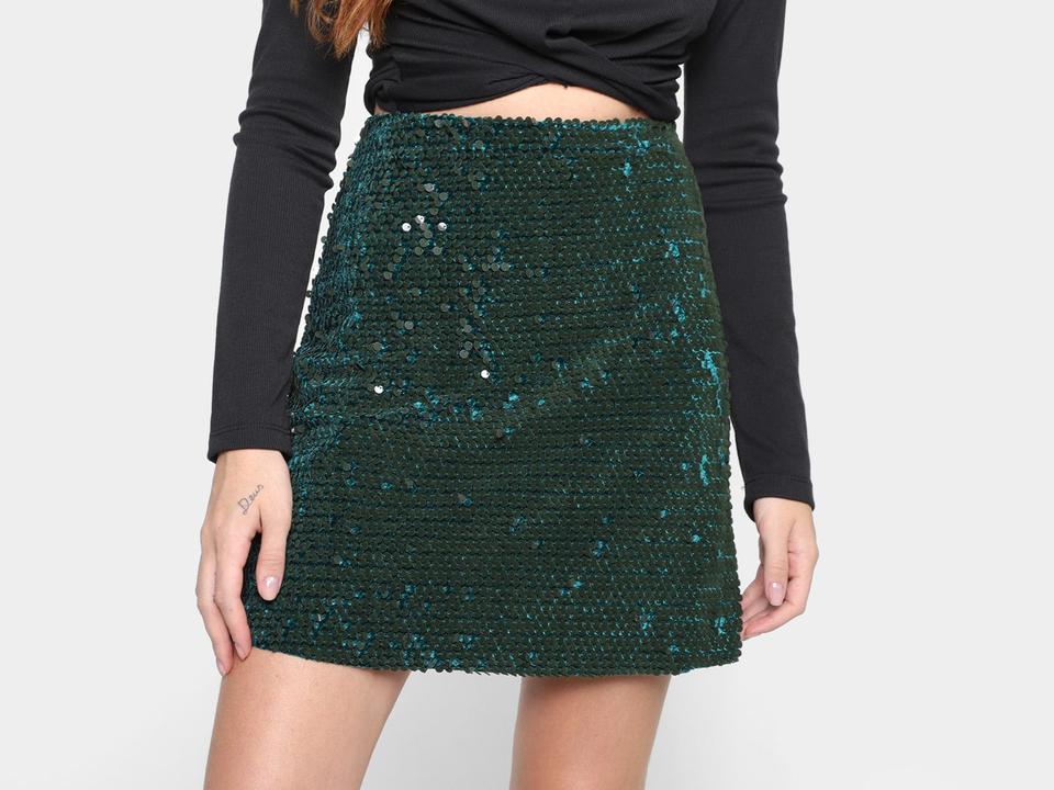 Mini Saia Vista Magalu Veludo Paetês - 2