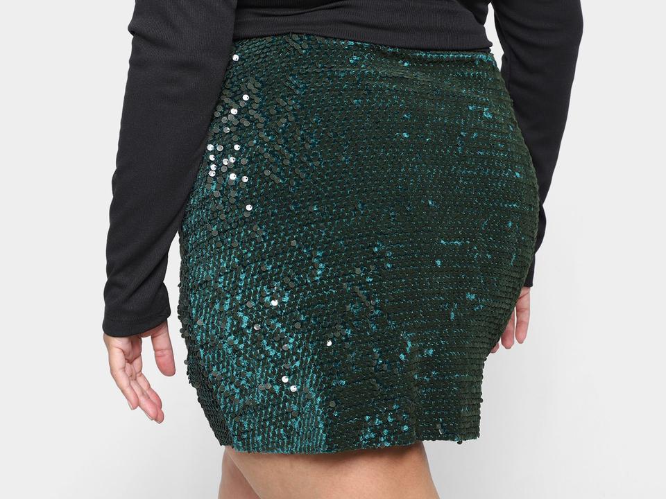 Mini Saia Vista Magalu Veludo Paetês - 1