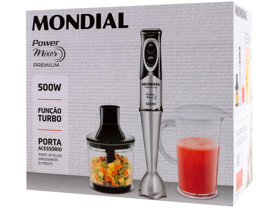 Mixer 2 em 1 Mondial 500W Preto e Prata Power Mixer Premium M-07 2 Velocidades - 16
