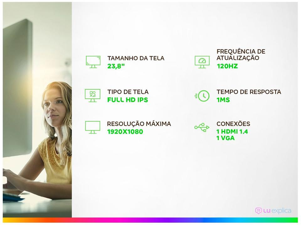 Monitor Acer Ultra-Thin 23,8" 120Hz 1ms Full HD IPS LED HDMI SA240Y - 1