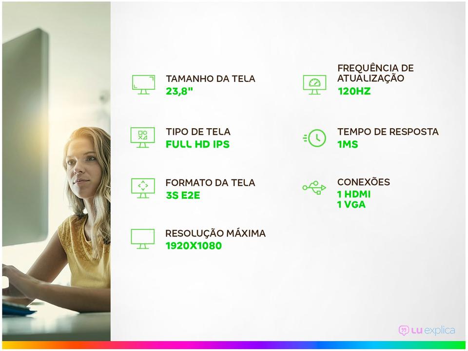 Monitor Gamer Acer Nitro Series KG243Y G0bi 23,8" Full HD 120Hz IPS 1ms HDMI UM.QX3AA.002 - 1