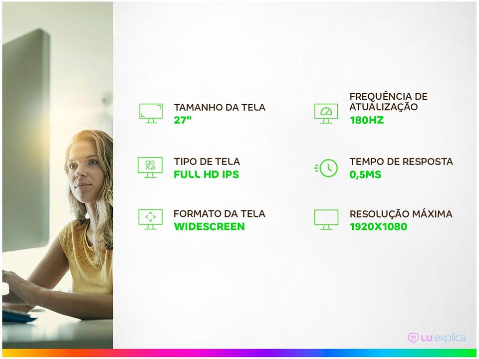 Monitor Gamer AOC 27" Full HD 180Hz Gaming G4 27G4/P HDMI DisplayPort Base Ajustável - 1