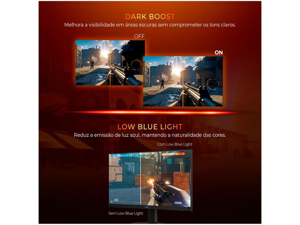 Monitor Gamer AOC Gaming 24G42HE 23,8" FHD 200Hz IPS 0,3ms HDMI DisplayPort NVIDIA G-Sync - 8