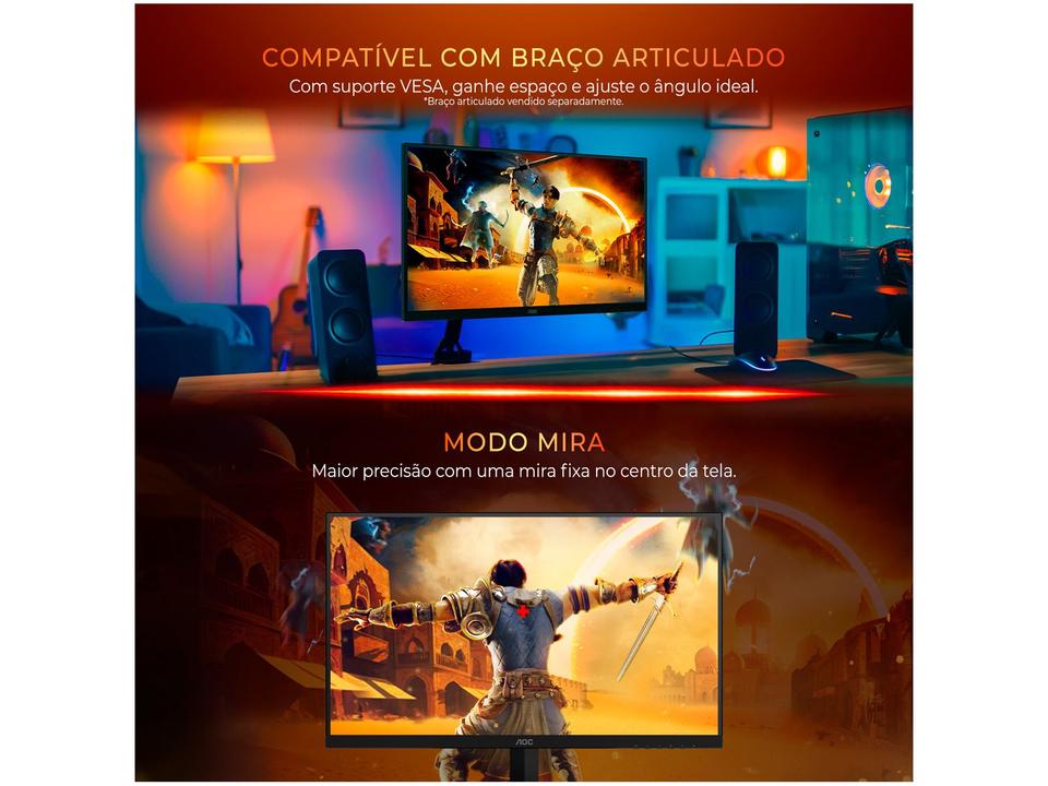 Monitor Gamer AOC Gaming 27G42HE 27" FHD 200Hz IPS 0,3ms HDMI DisplayPort NVIDIA G-Sync - 7