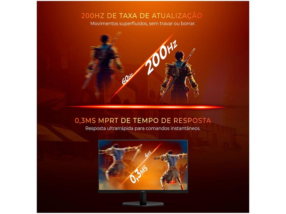 Monitor Gamer AOC Gaming 27G42HE 27" FHD 200Hz IPS 0,3ms HDMI DisplayPort NVIDIA G-Sync - 4