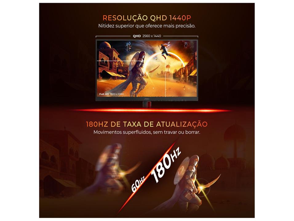 Monitor Gamer AOC Gaming Q27G4F 27" QHD 180Hz IPS 0,5ms HDMI G-Sync Q27G4F/57 - 2