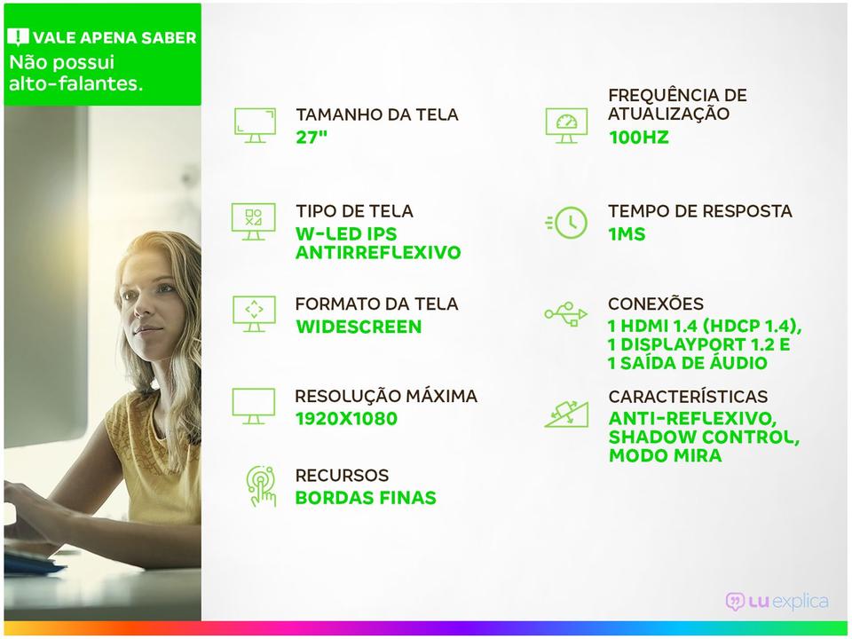 Monitor Gamer AOC27G2E1 27" Full HD IPS 100Hz 1ms HDMI DisplayPort - 1