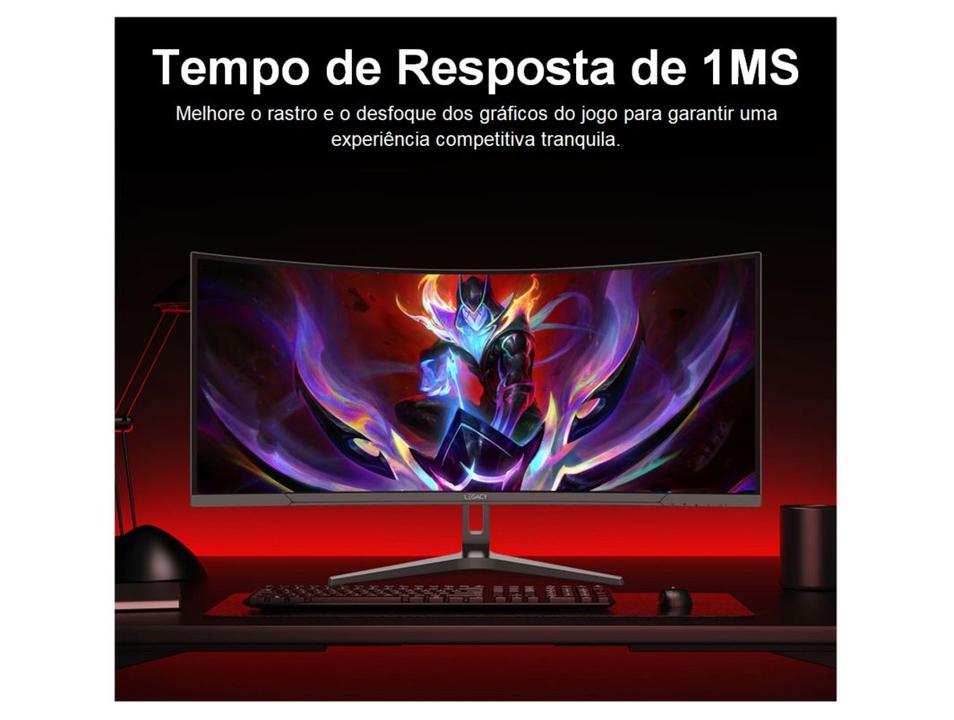 Monitor Gamer Curvo 34" 180Hz 1ms Full HD R1500 Legacy GW34WQ180 2 HDMI 2 DisplayPort Freeysnc G-sync - 3