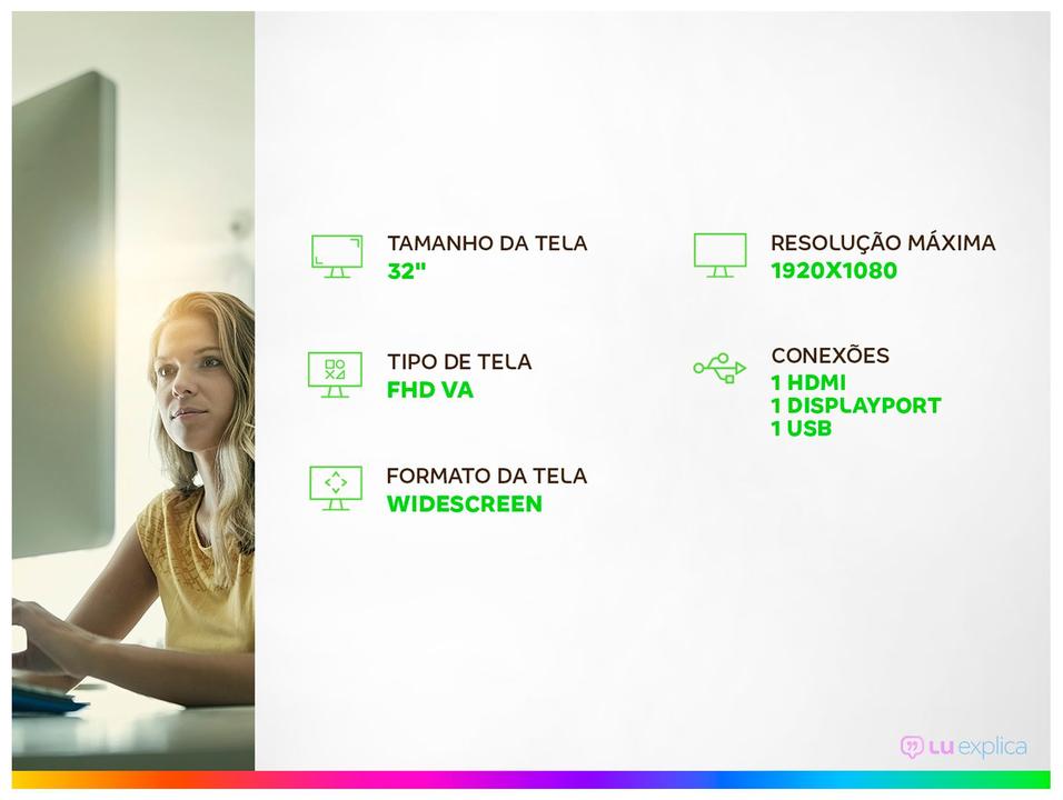 Monitor Gamer Samsung Essential S3 32" Full HD LS32B300NWNMZD - 1