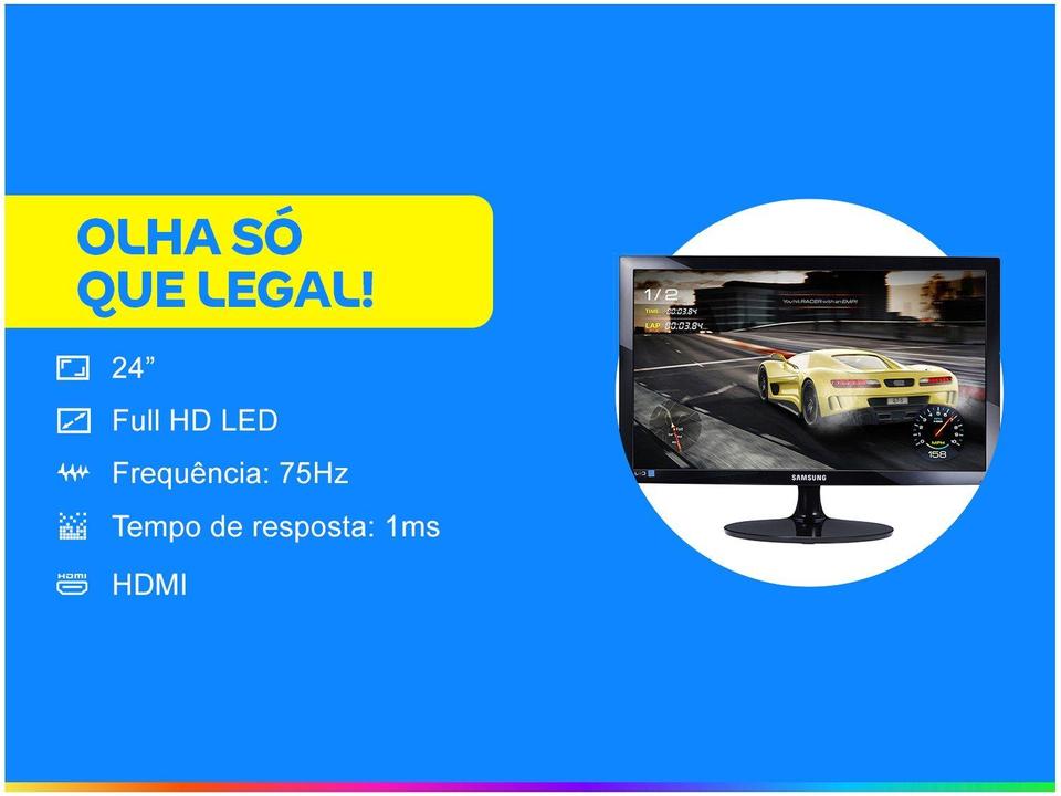 Monitor Gamer Samsung S24D332H 24” LED Full HD - 1