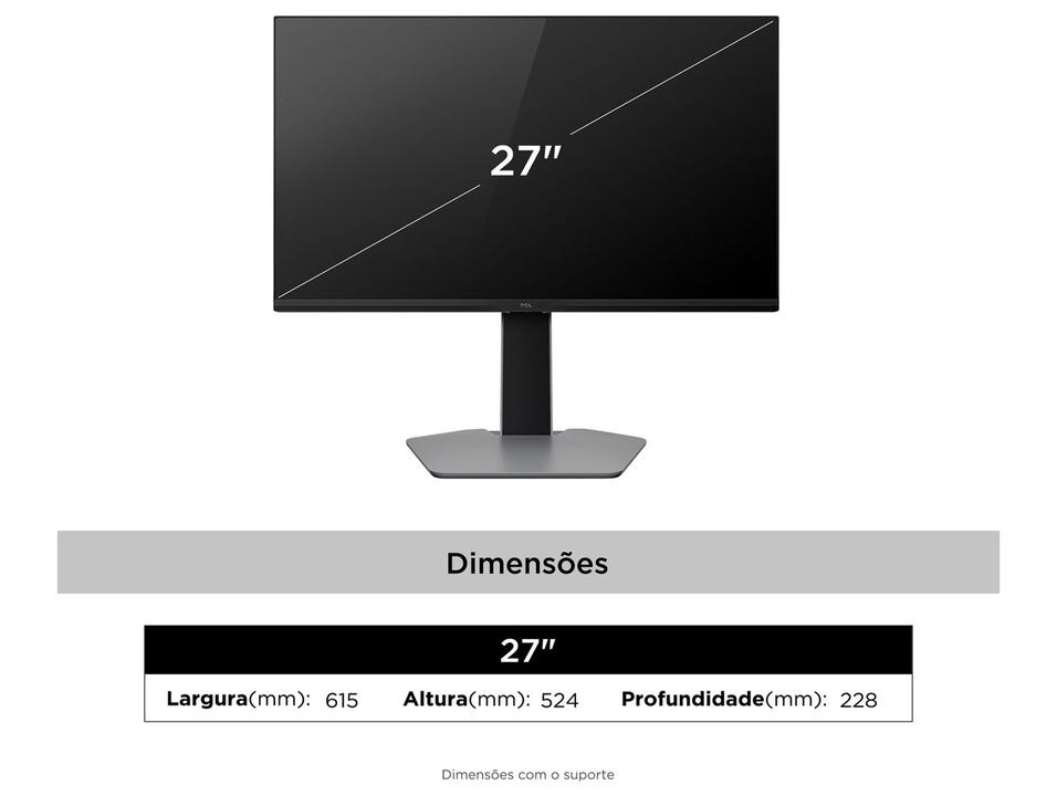 Monitor Gamer TCL 27G64 27" QHD Preto - 5