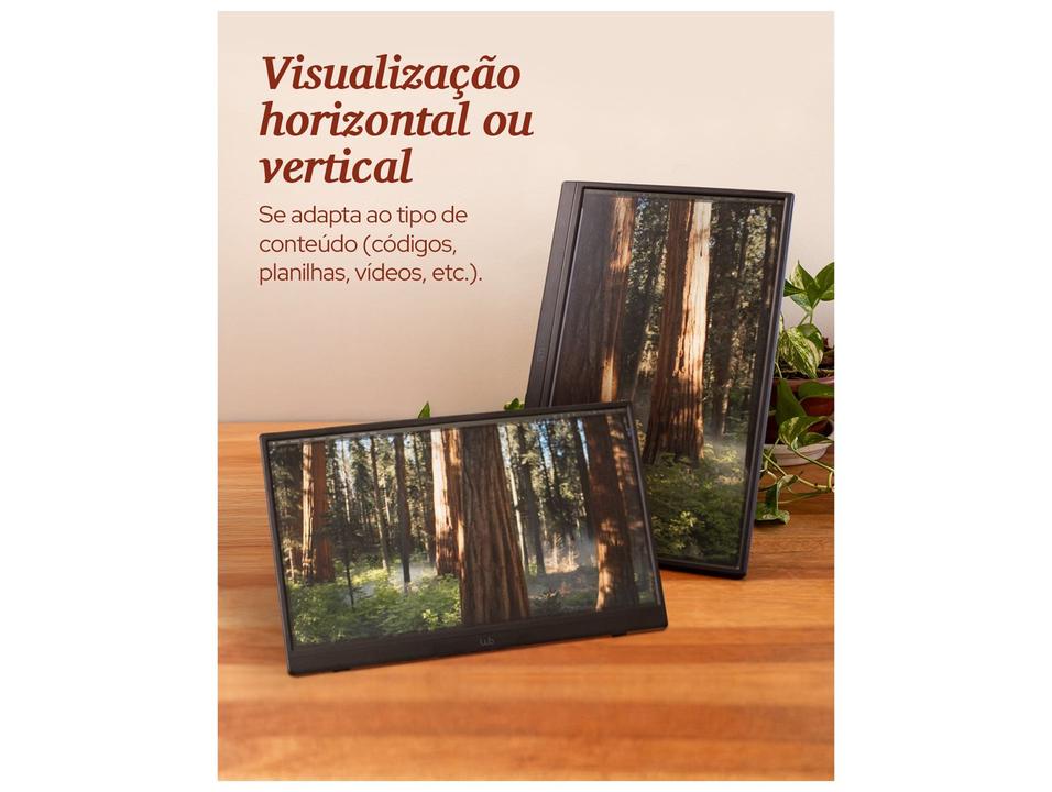 Monitor Portátil WB 15,6" Full HD 60Hz 12322 IPS Horizontal e Vertical WBMP01BK - 5