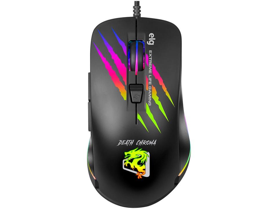 Mouse Gamer ELG Óptico 4800DPI 6 Botões - Death Chroma