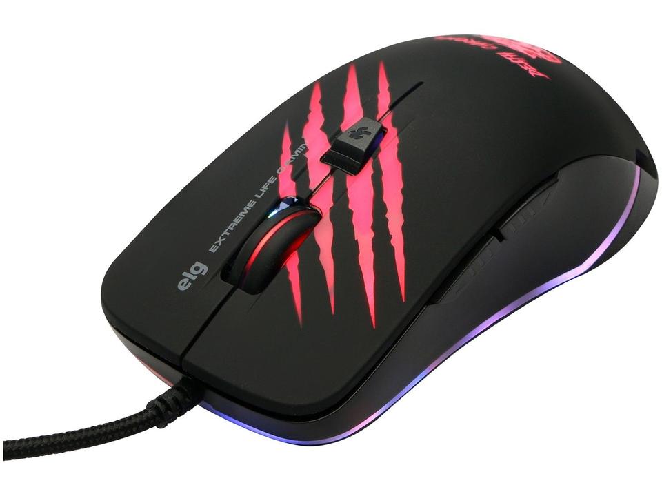 Mouse Gamer ELG Óptico 4800DPI 6 Botões - 3