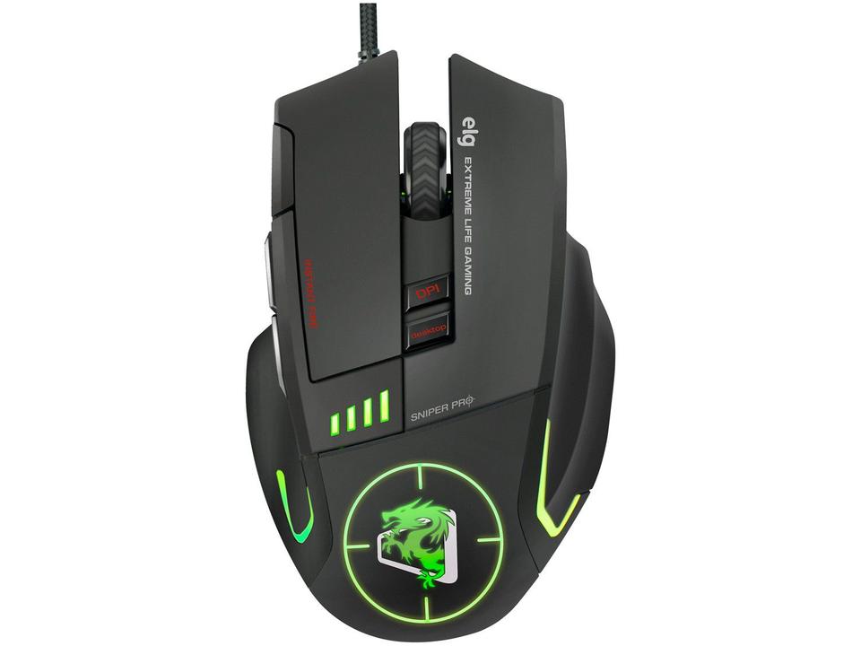 Mouse Gamer ELG Óptico 5200DPI 8 Botões - Strike Soldier