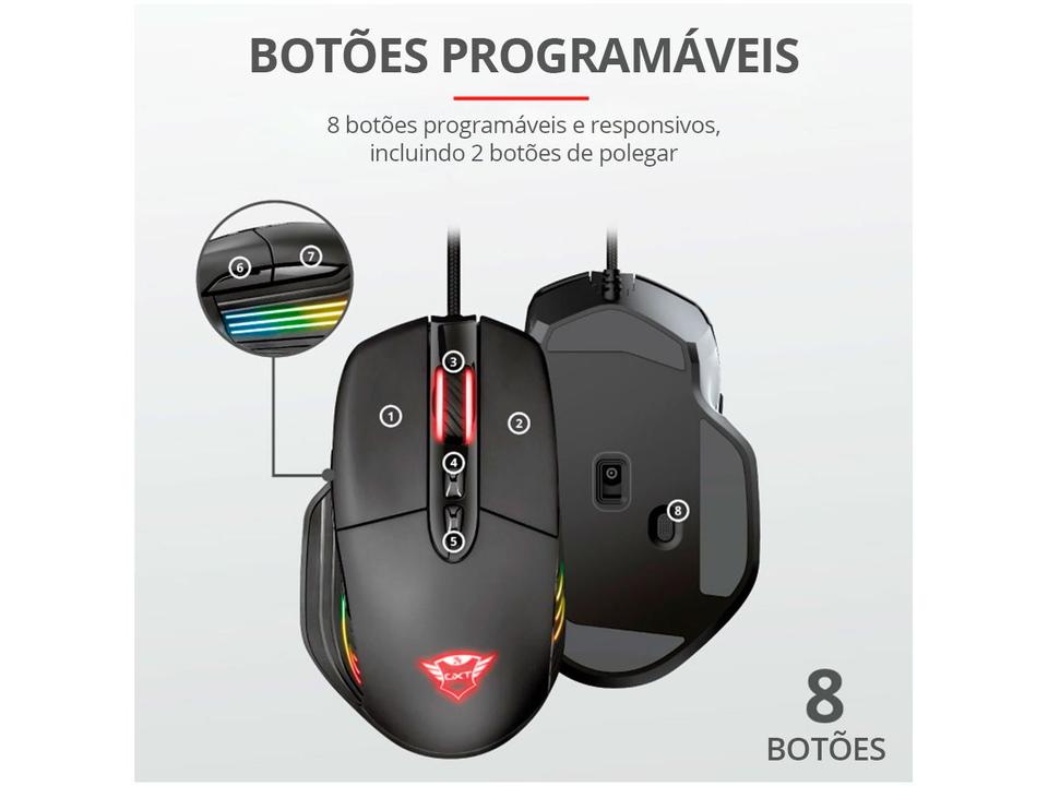 Mouse Gamer RGB Trust Óptico 10.000DPI - 9