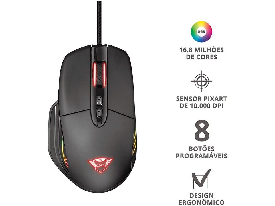 Mouse Gamer RGB Trust Óptico 10.000DPI - 11