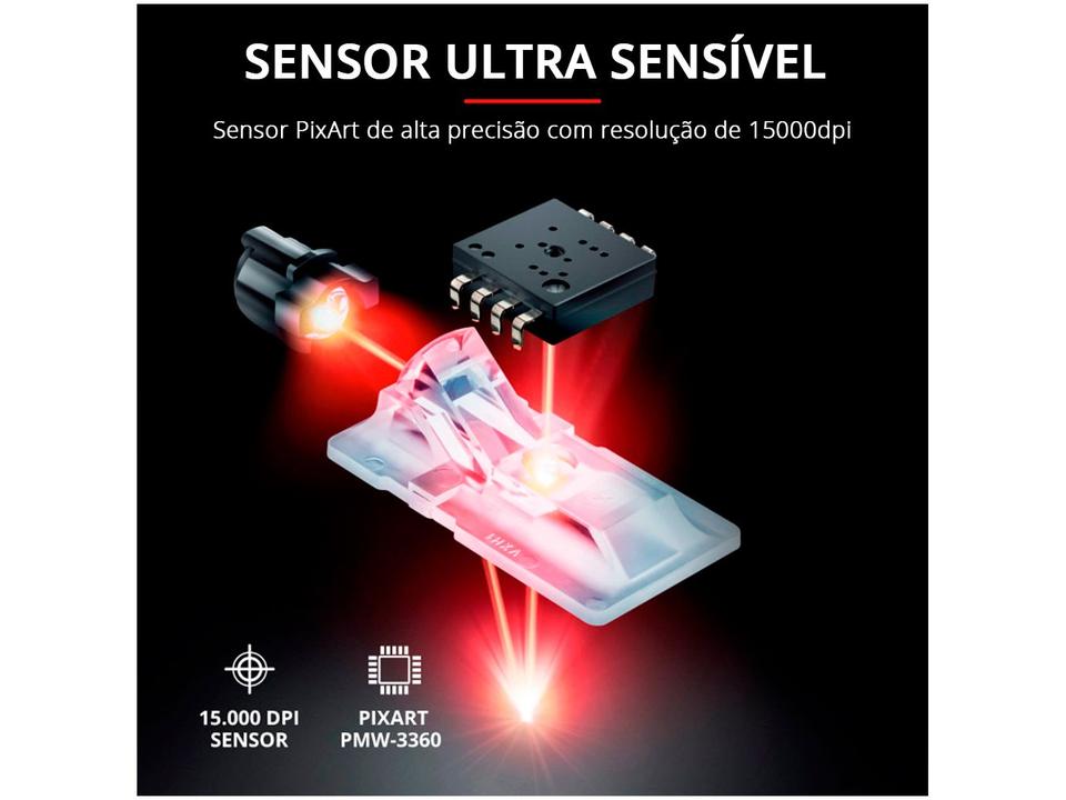 Mouse Gamer RGB Trust Óptico 15000DPI 7 Botões - 8