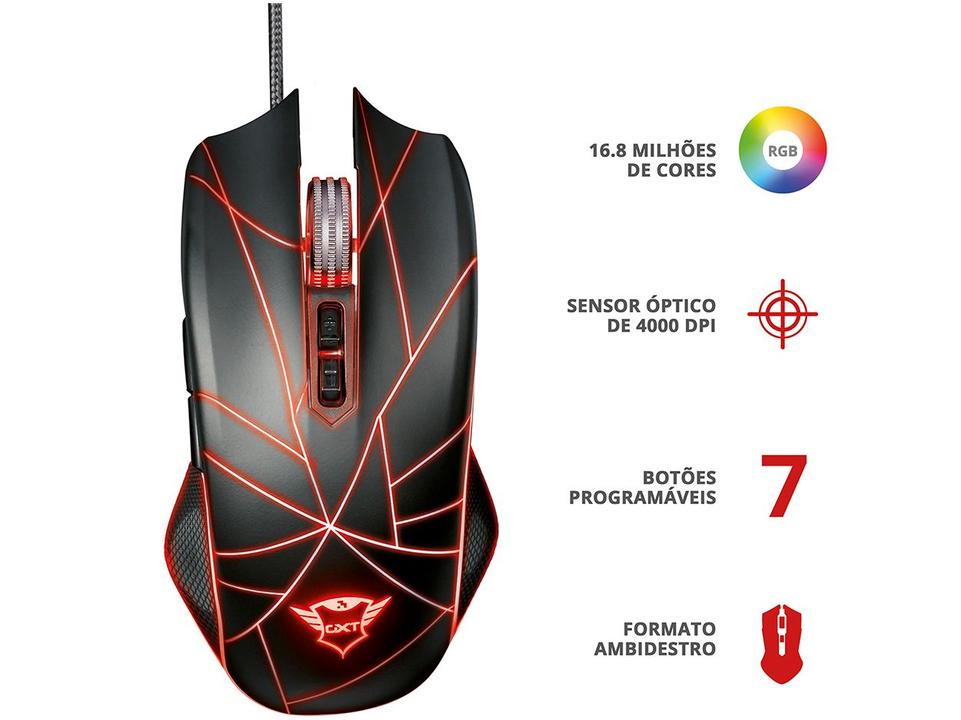 Mouse Gamer RGB Trust Óptico 4000DPI - 7