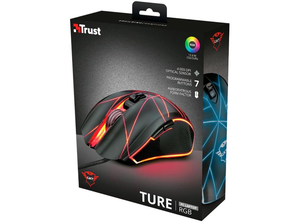 Mouse Gamer RGB Trust Óptico 4000DPI - 8