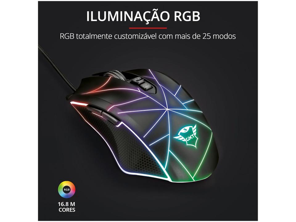 Mouse Gamer RGB Trust Óptico 4500DPI 7 Botões - 9