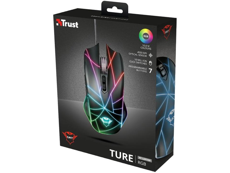 Mouse Gamer RGB Trust Óptico 4500DPI 7 Botões - 14