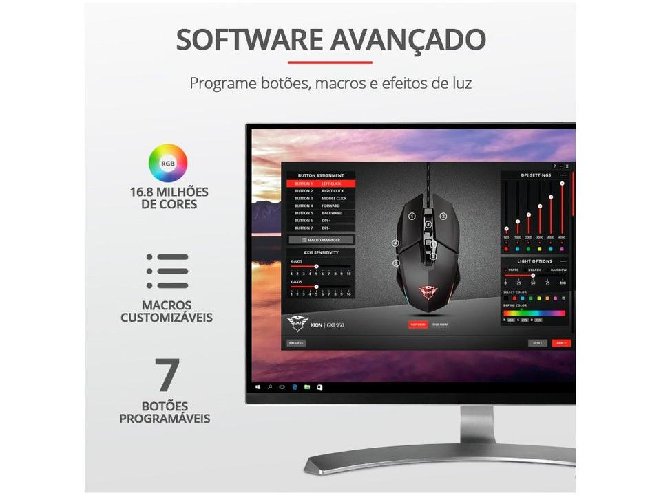 Mouse Gamer RGB Trust Óptico 6000DPI - 7