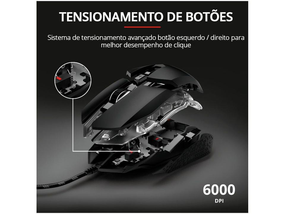 Mouse Gamer RGB Trust Óptico 6000DPI - 7 Botões GXT 950 Idon - 5