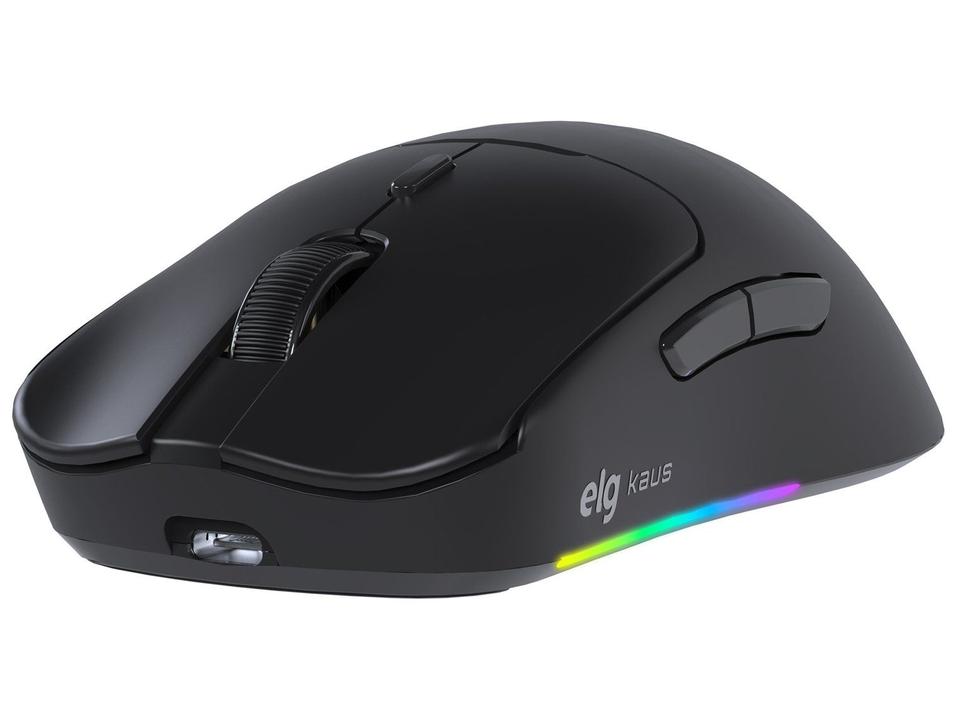 Mouse Gamer sem Fio ELG Óptico 12.800DPI 6 Botões Kaus Preto